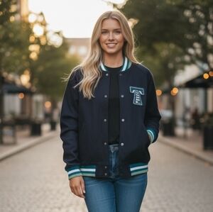 Benny Gold San Francisco Varsity Jacket – Navy & Teal – Size Small